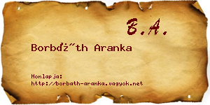 Borbáth Aranka névjegykártya
