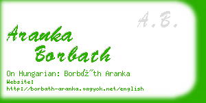 aranka borbath business card